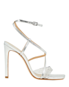SCHUTZ AISHA LEATHER AND PVC STRAPPY SANDALS