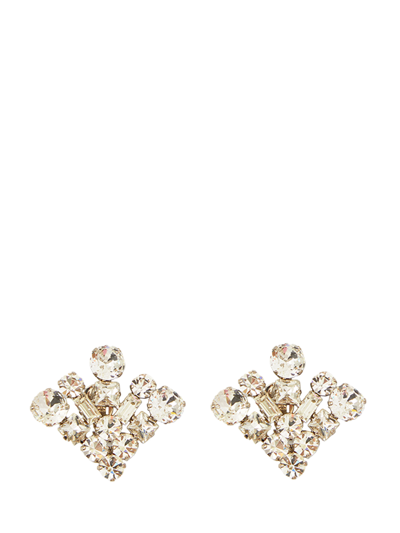 Alessandra Rich Crystal Earrings In Silver