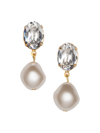Jennifer Behr Women's Tunis 24k Gold-plated, Crystal & Glass Pearl Drop Earrings In White