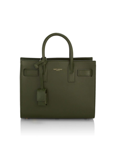 Saint Laurent Sac De Jour Nano Shiny Leather Satchel Bag In Dark Pine