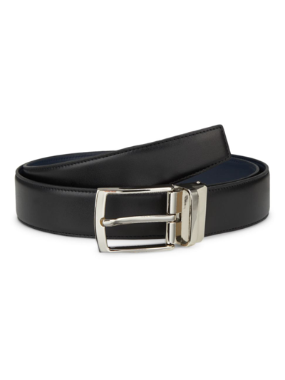 Saks Fifth Avenue Collection Leather Belt In Moonless Night