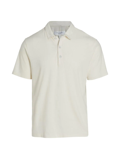 Rag & Bone Mercer Linen Polo Shirt In Ivory