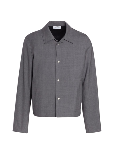 John Elliott Collared Wool Jacket In Grey