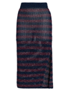 Rag & Bone Carson Striped Open-knit Midi Skirt In Blue