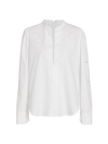 Rag & Bone Jade Floral Embroidered Long-sleeve Blouse In White