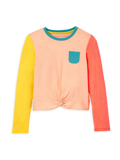 Rockets Of Awesome Kids' Little Girl's & Girl's Easy Colorblock Tee In Peach