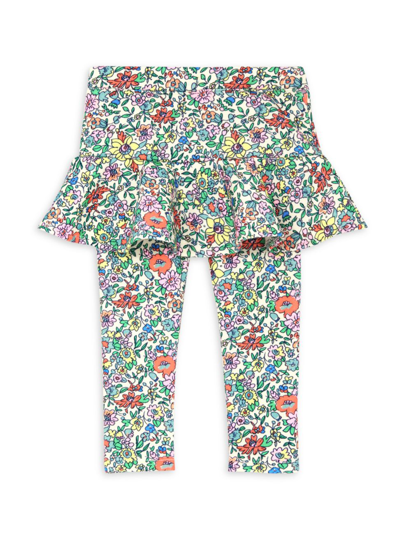Rockets Of Awesome Baby Girl's Ditsy Floral Skirted Leggings In Egret