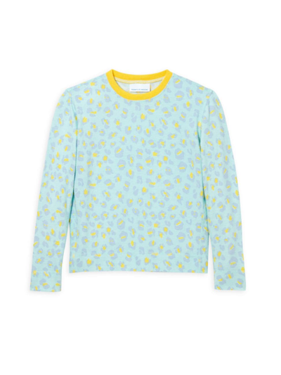 Rockets Of Awesome Kids' Little Girl's & Girl's Crazysoft Leopard Crewneck In Blue