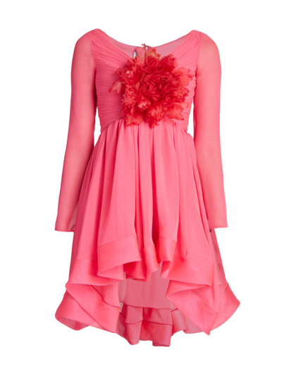 Giambattista Valli Women's Floral-appliquéd Silk Georgette Mini Dress In Gardenia