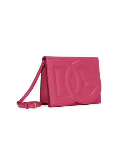 Dolce & Gabbana Women's Dg Leather Flap Crossbody Bag In Glicine