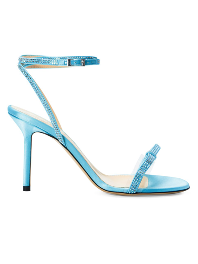 Mach&mach Blue French Bow 95 Heeled Sandals