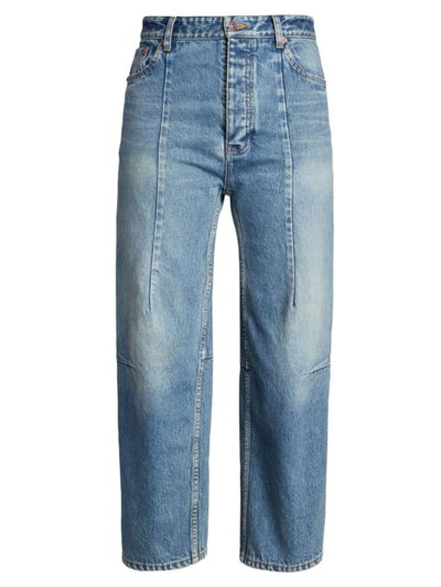 Balenciaga Biker Darts Japanese Denim Pants In True Blue