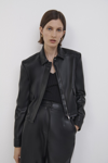 Jonathan Simkhai Donna Vegan Leather Jacket In Black