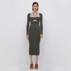 Jonathan Simkhai Ashton Marled Midi Skirt In Olivine Multi