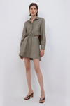 Jonathan Simkhai Shaelyn Vegan Leather Mini Dress In Olivine