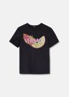 Versace I Ventagli Logo T-shirt, Female, Black+print, 46