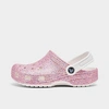 Crocs Little Kids' Classic Clog Shoes In White/pink
