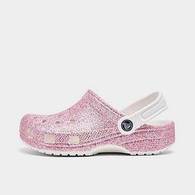 Crocs Little Kids' Classic Clog Shoes In White/pink