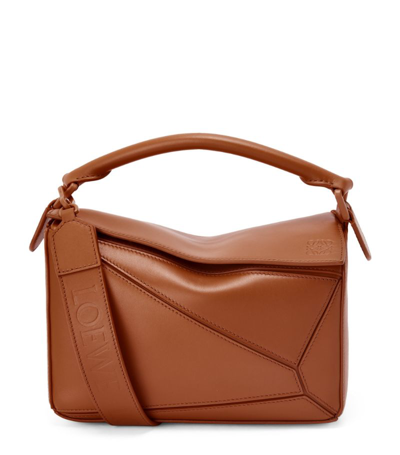 Loewe Puzzle Small Leather Top-handle Bag In 3627 Pecan