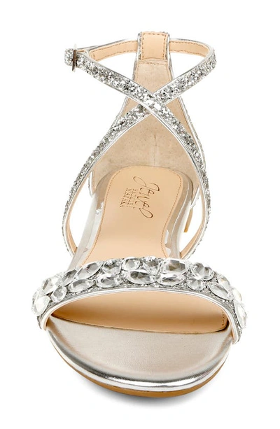 Jewel Badgley Mischka Osome Sandal In Silver Glitter