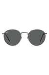 RAY BAN ICONS 50MM ROUND METAL SUNGLASSES