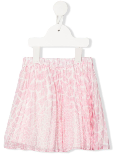 Roberto Cavalli Junior Kids' Leopard-print Pleated-skirt In Pink