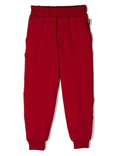 Roberto Cavalli Junior Kids' Embroidered-logo Trackpants In Red