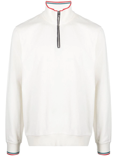 Orlebar Brown Long-sleeve Funnel-neck Sweatshirt In White