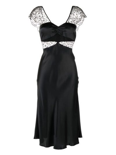 Kiki De Montparnasse Cercle Lace-embellished Nightdress In Black