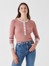 Faherty Mikki Organic Cotton & Cashmere Henley Sweater In Mauve