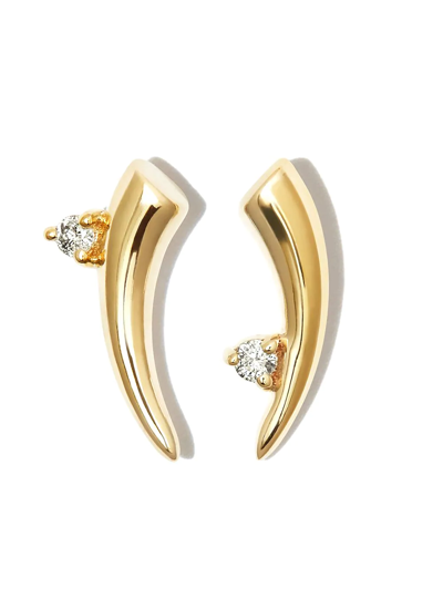 ADINA REYTER 14KT YELLOW GOLD THORN DIAMOND STUD EARRINGS