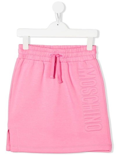 Moschino Kids' Debossed-logo Detail Skirt In Pink