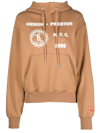 Heron Preston Medieval Heron-print Cotton Hoodie In Brown