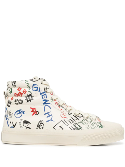Givenchy City Logo-print Leather Sneakers In White