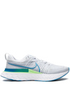 Nike React Infinity Run 2 Flyknit Running Sneakers In Pure Platinum/lime Glow/emerald Green/laser Blue