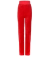 Vetements + Juicy Couture Crystal-embellished Cotton-blend Velour Track Pants In Red