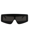 Rick Owens Phleg Rectangular Sunglasses In Black/black