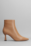 Lola Cruz High Heels Ankle Boots In Powder Leather In Powder