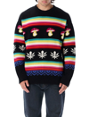 Msgm Wool Crew Neck Sweater In Multicolor