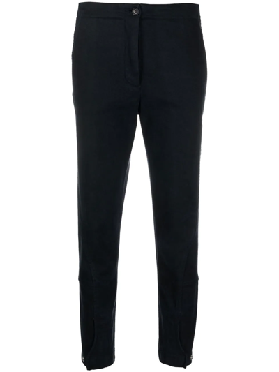 Aspesi High-waisted Slim-fit Trousers In Navy