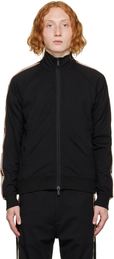 Dsquared2 Black "side Band"  Technical Fabric Sweatshirt D-squared2 Man In Negro