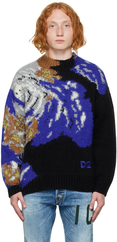 Dsquared2 Multicolor Earth View Sweater In 961 Color Mix
