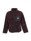 Carhartt Prentis Camo Fleece Jacket In Black Red