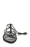 Vince Kenna Knotted Leather Gladiator Sandals In Black