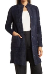 By Design Colette Quilted Faux Fur Jacket In Black Iris