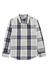 Nordstrom Kids'  Poplin Button-up Shirt In Grey Silk Barnaby Plaid