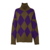 La Doublej Argyle Intarsia Knit Jumper In Green/purple