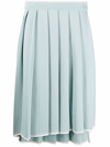 THOM BROWNE HIGH-LOW PLEATED SKIRT