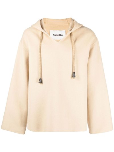 Nanushka Hooded Pilgrim-collar Jumper In Neutrals