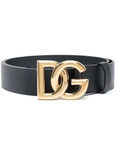 Dolce & Gabbana Logo Buckled Belt In Nero